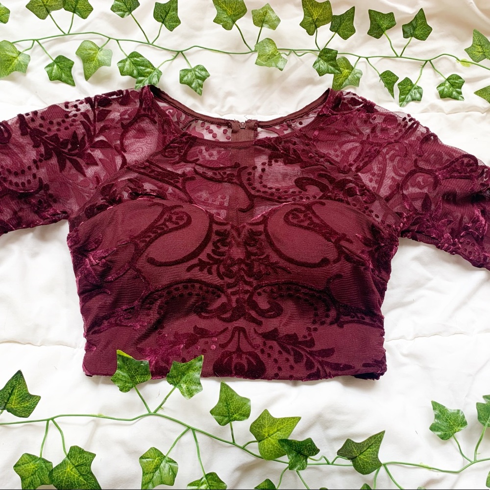 JC Penny Two Piece Maroon Formal Dress - Picture 2 of 11